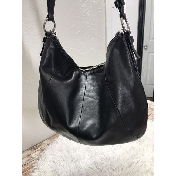 Vintage Authentic Black Classic leather Coach Soho Hippi One Shoulder bag Lg Sz - Picture 11 of 14